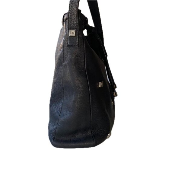 Vintage Paloma Picasso Black Leather Crossbody Drawstring Bucket Bag Italy EUC - Picture 6 of 16